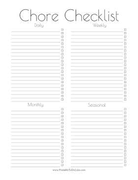 Chore Checklist