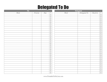 Delegation To Do List