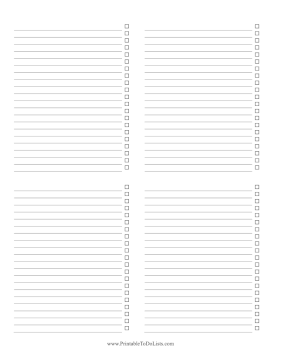 Four-Column Checklist