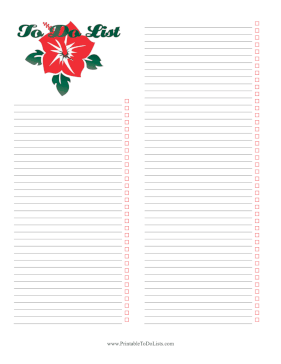 Hawaiian Flower To Do List