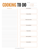 Cooking To Do List