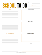 Printable Daily School To Do List