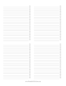 Printable Four-Column Checklist