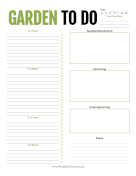 Gardening To Do List
