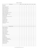 Printable Janitor Cleaning Checklist