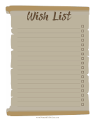 Printable Kids Christmas Wish List