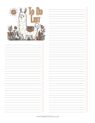 Printable Llama To Do List