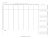 Printable Monthly To Do By Week