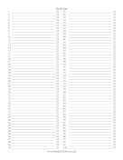 Numbered Checklist To 100