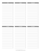 Printable To Do List July-December