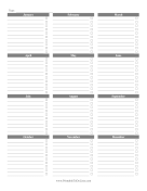 Yearly To Do List By Month